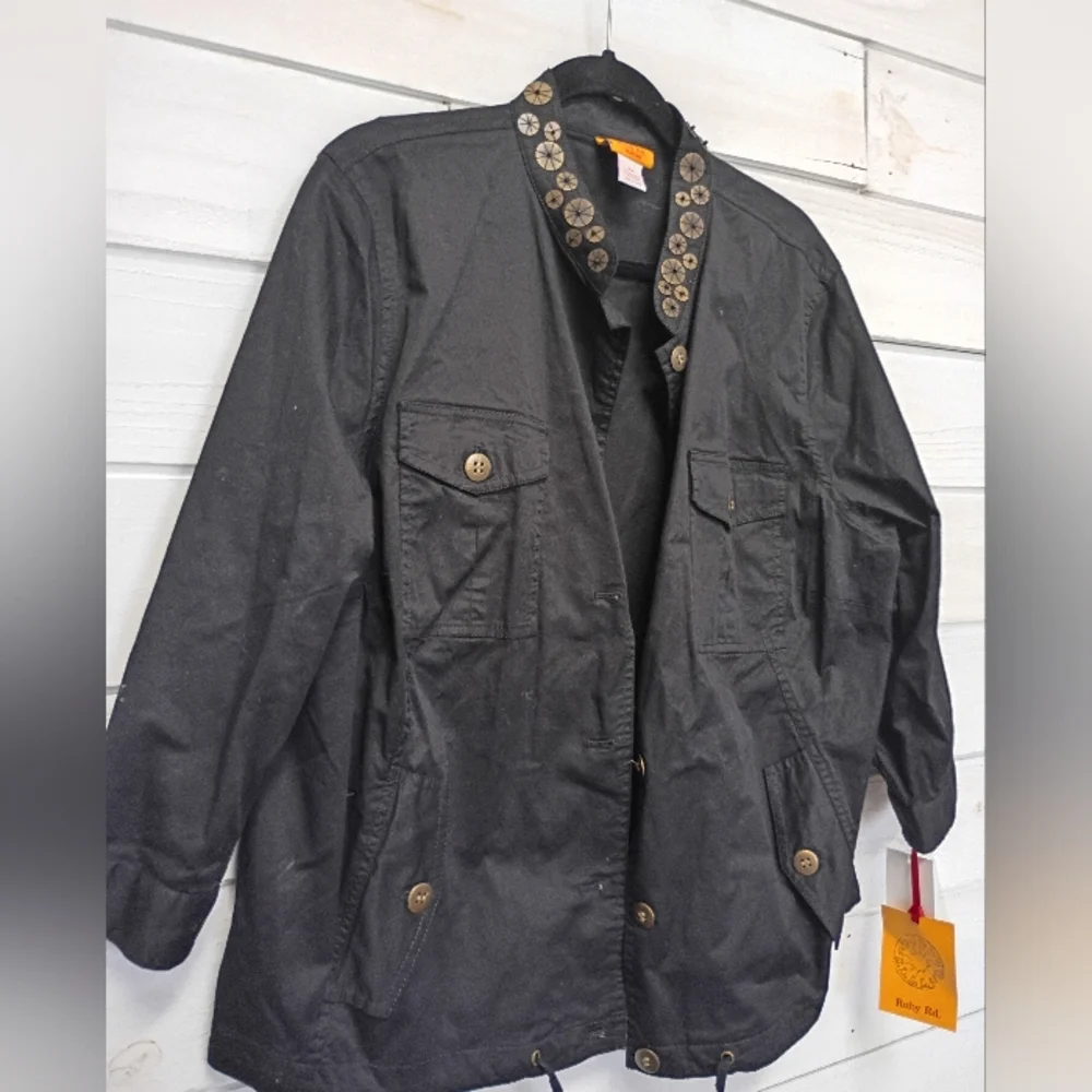 Ruby Rd. Black Wild Safari Blazer - Size 16W - Picture 3 of 7